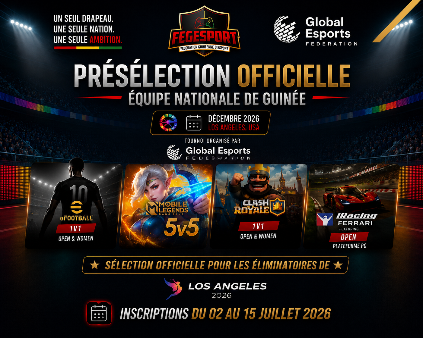 La FEGESPORT ouvre les candidatures pour la présélection de l'Équipe Nationale de Guinée