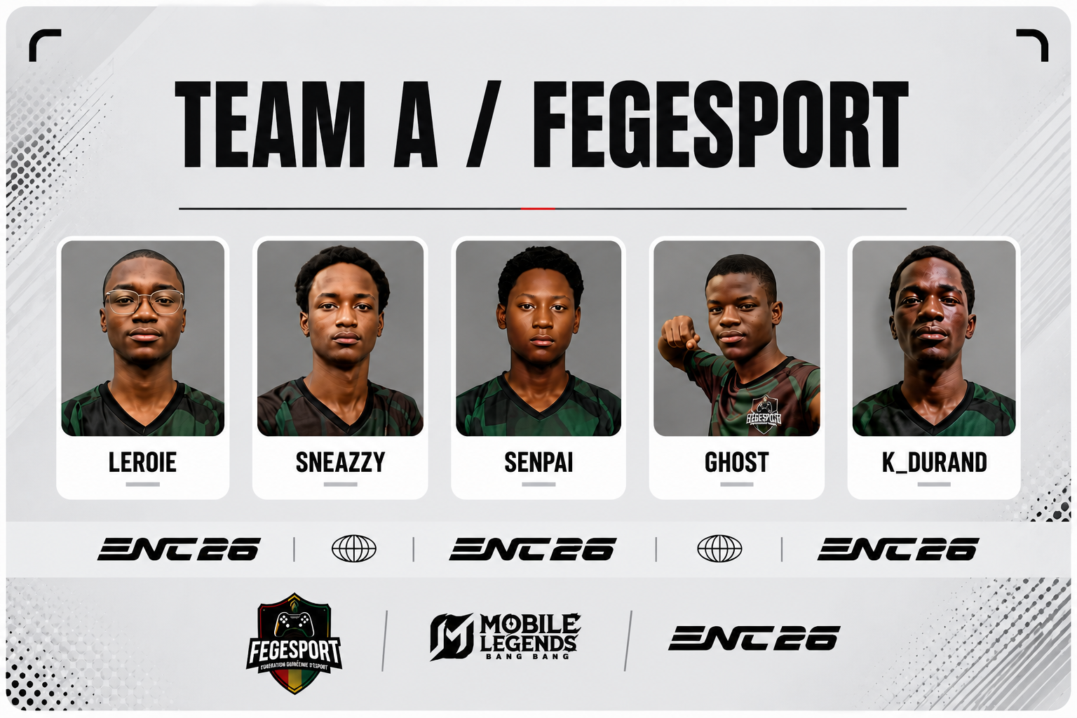 La FEGESPORT de Guinée officiellement engagée à l'ENC 2026 : découvrez l'équipe A Mobile Legends