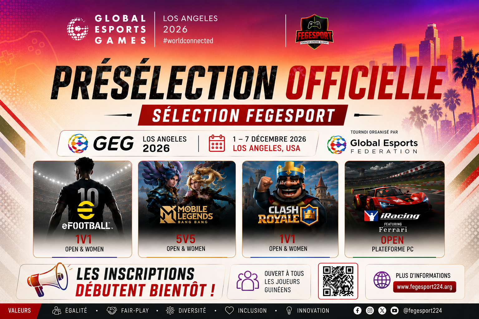 Destination Los Angeles : la FEGESPORT ouvre sa présélection pour le Global Esports Games 2026